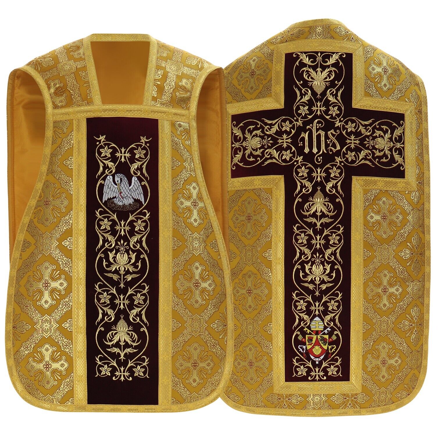 Gold/red Roman Fiddleback Chasuble with stole 