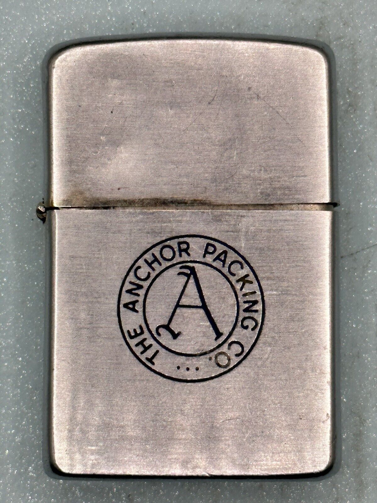 Vintage 1958 The Anchor Packing Co Advertising Chrome Zippo Lighter