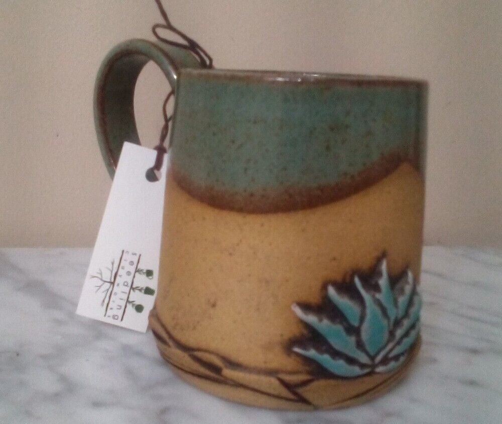 New Seedling Clayworks Handmade Art Piece Agave mug By Samirah Steinmeyer