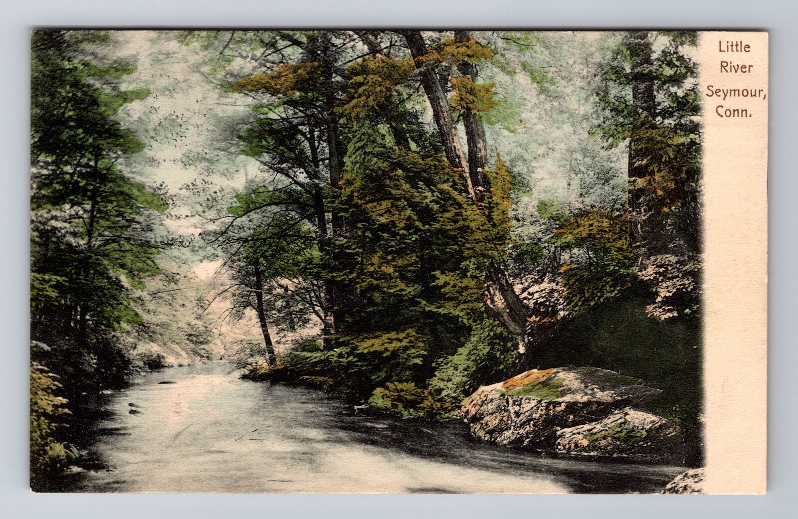 Seymour CT-Connecticut, Little River, Antique Vintage Souvenir Postcard