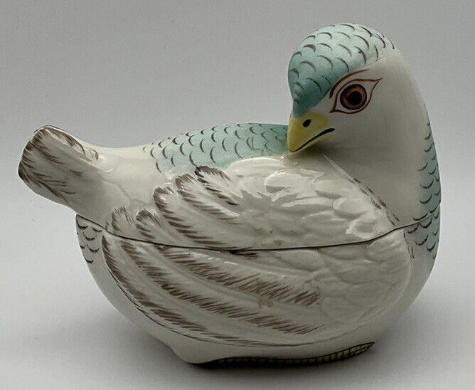 Vintage Porcellane D’arte Dr Emerte Agostinelli Italy Covered Bowl Trinket Box
