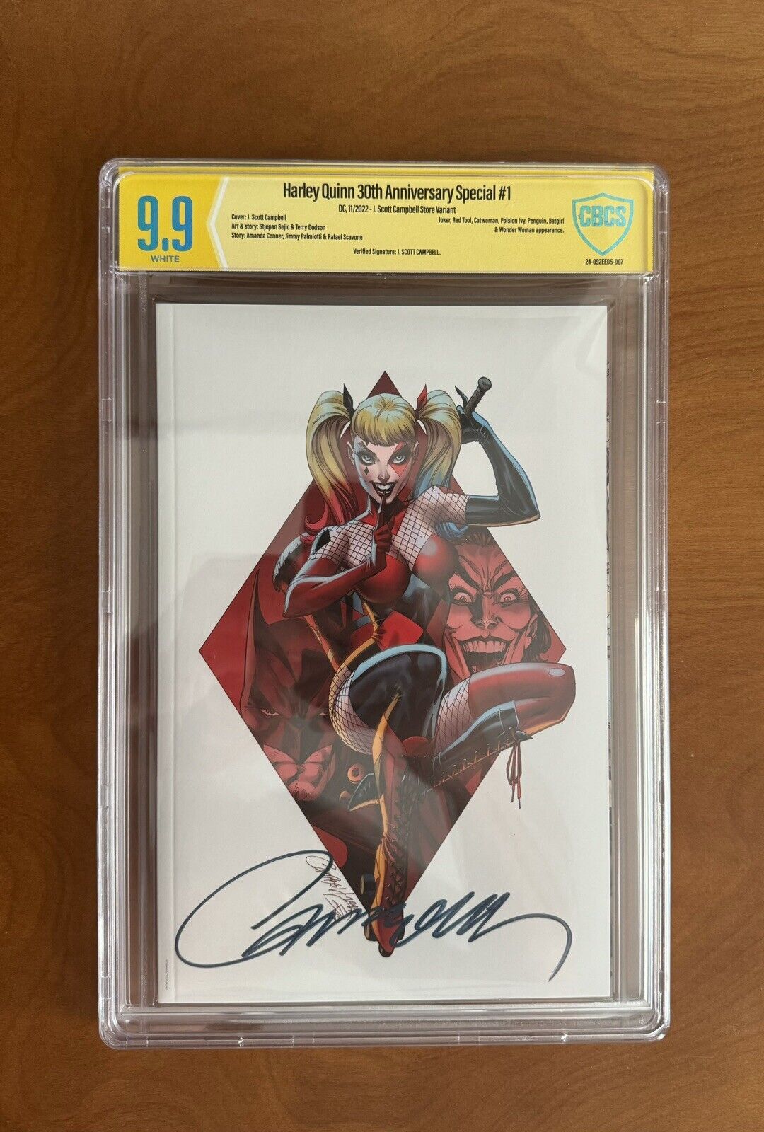 Harley Quinn 30th Anniversary Special #1 CBCS 9.9  J. Scott Campbell Signed🔥