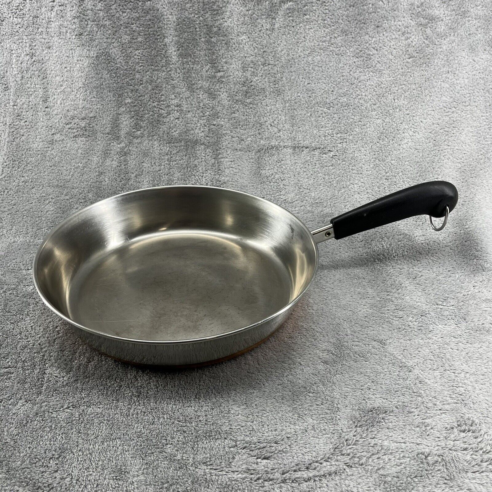 Vintage Revere Ware Skillet Frying Pan 10 Inch Copper Bottom Clinton USA No Lid