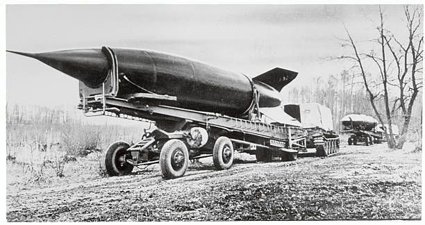 Towed tail first through wooded terrain this Russian rocket rid- 1962 Old Photo