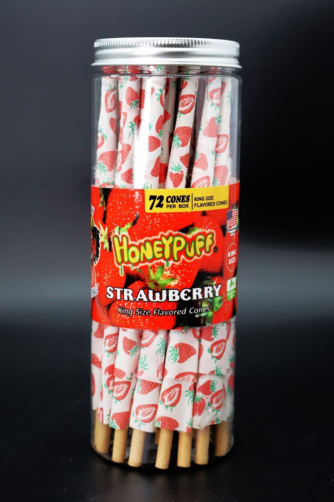 Strawberry Classic King Size(72 Cones)-Flavored Pre Rolled Cones With Tips