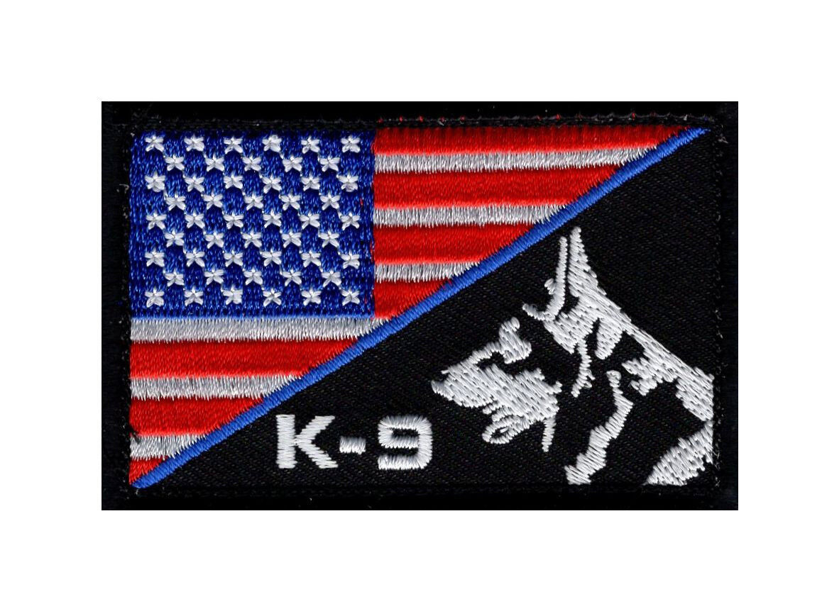 K-9 USA American Flag Thin Blue Line Police Swat Hook Patch (PK-1A)