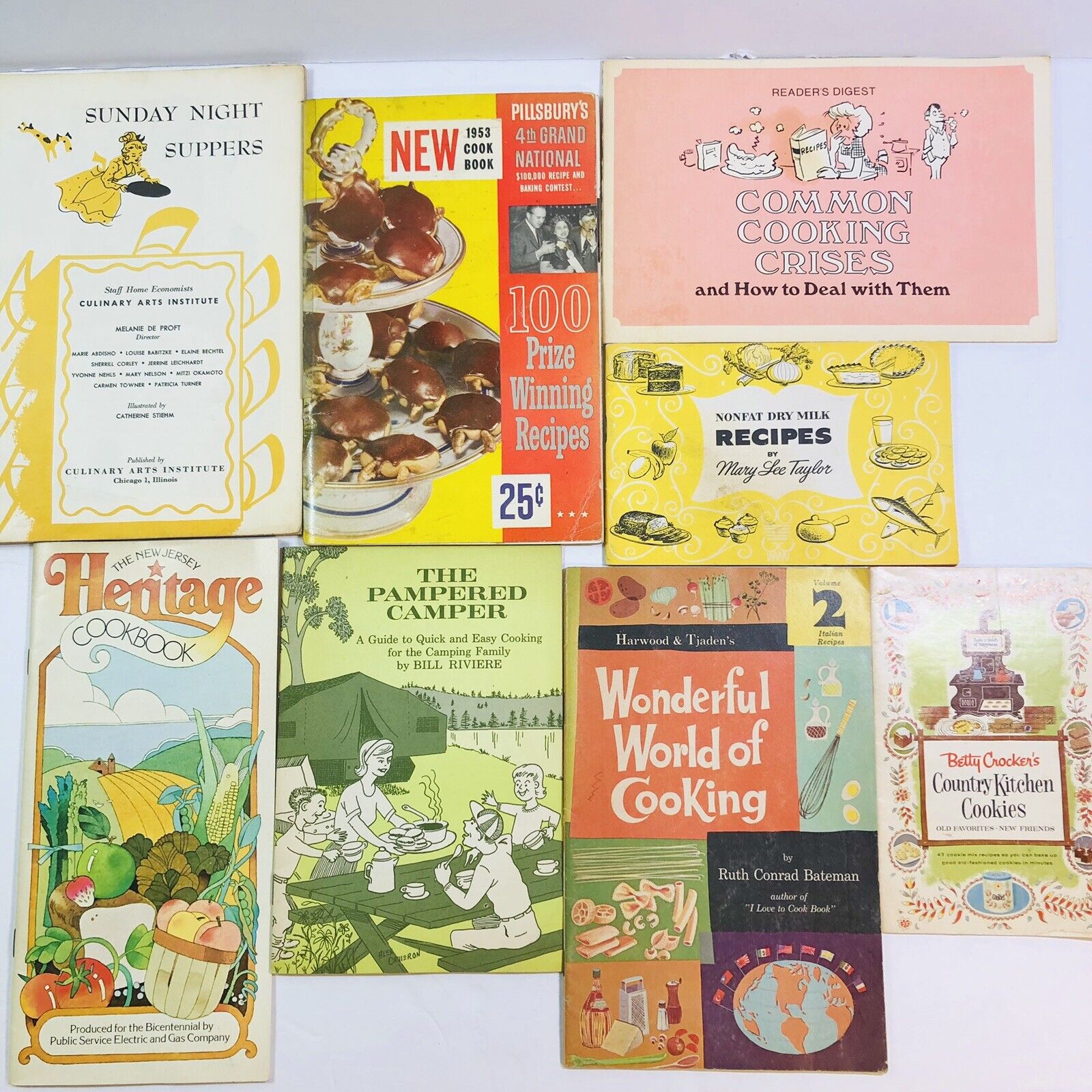 Vintage 1950s 1960s Collectible Lot Of 8 Cook Books Baking Booklets
