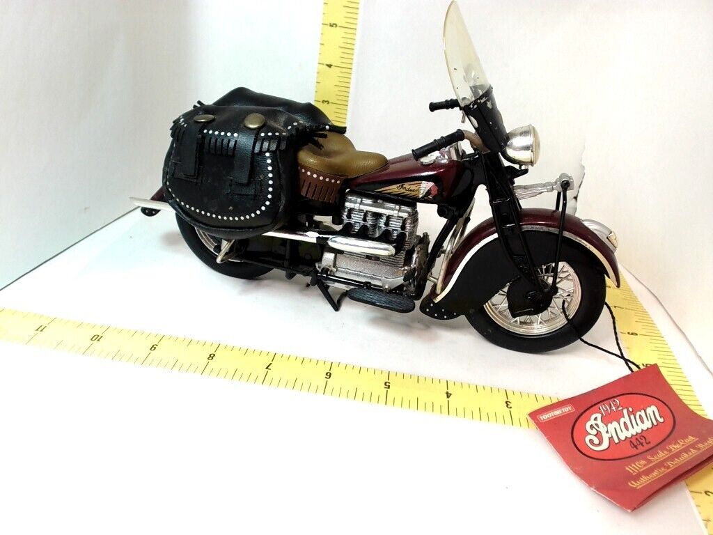 1942 Indian Motorcycle Tan Red 442 Authentic Detailed Replica 