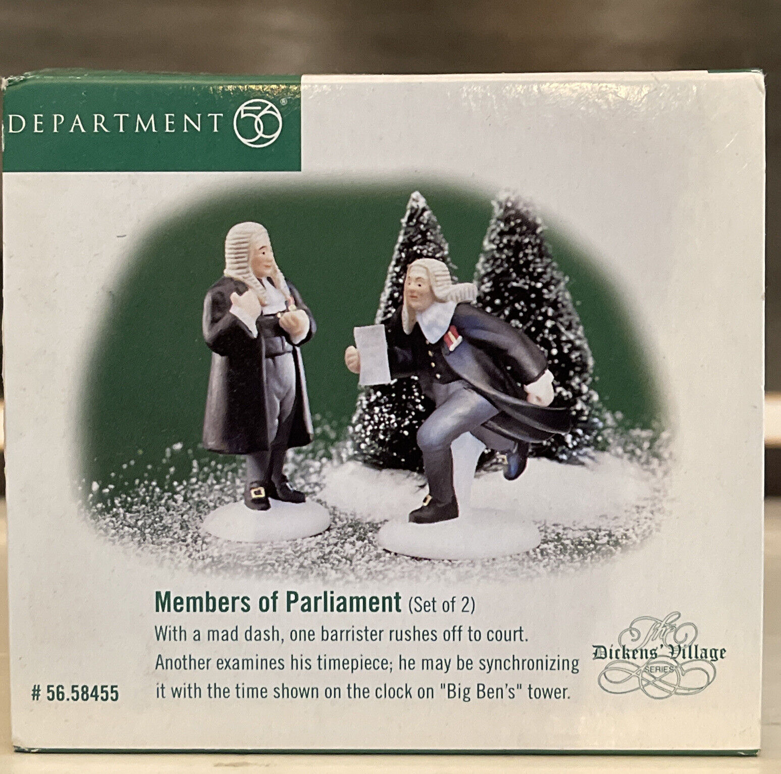Dept 56 Dickens Village Members Of Parliament 2 Pc Set Barrister 58415 1998 NEW