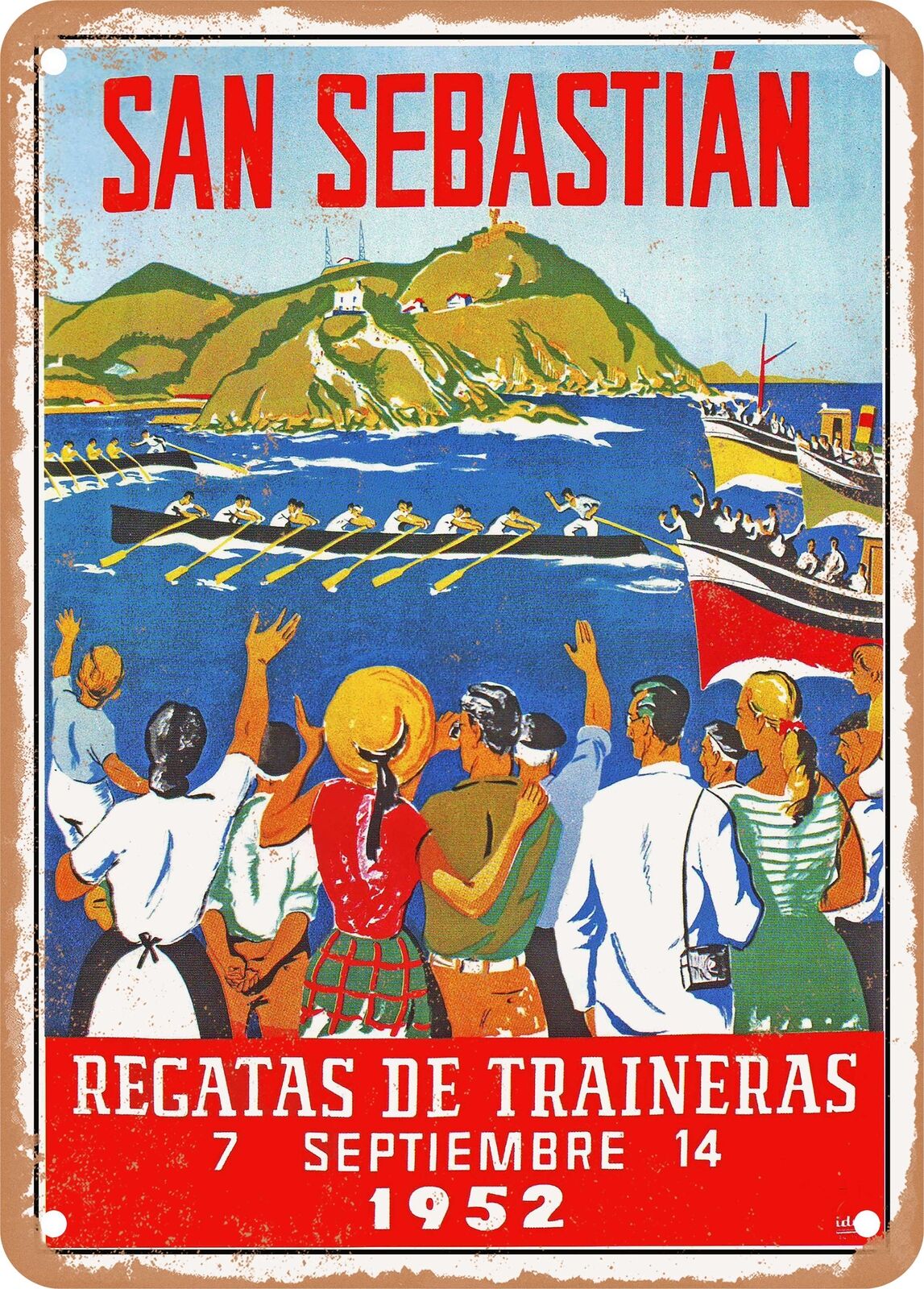 METAL SIGN - 1952 San Sebastian Trainera Regattas Vintage Ad