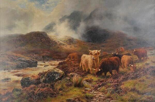 Dream-art Oil painting Louis_Bosworth_Hurt-West_Highlanders landscape cows art