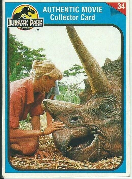 Vintage Jurassic Park Movie Collector Card # 34 SGT. T-Rex Turner Kenner