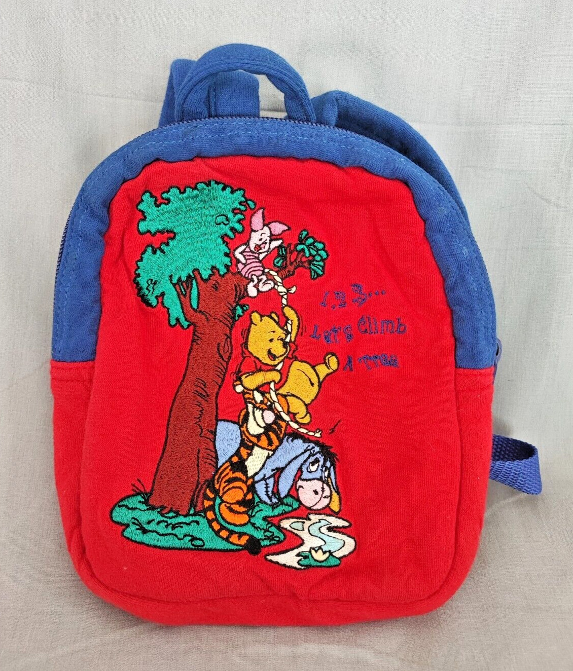 Vintage Disney Store Winnie the Pooh And Friends Embroidered Mini backpack 