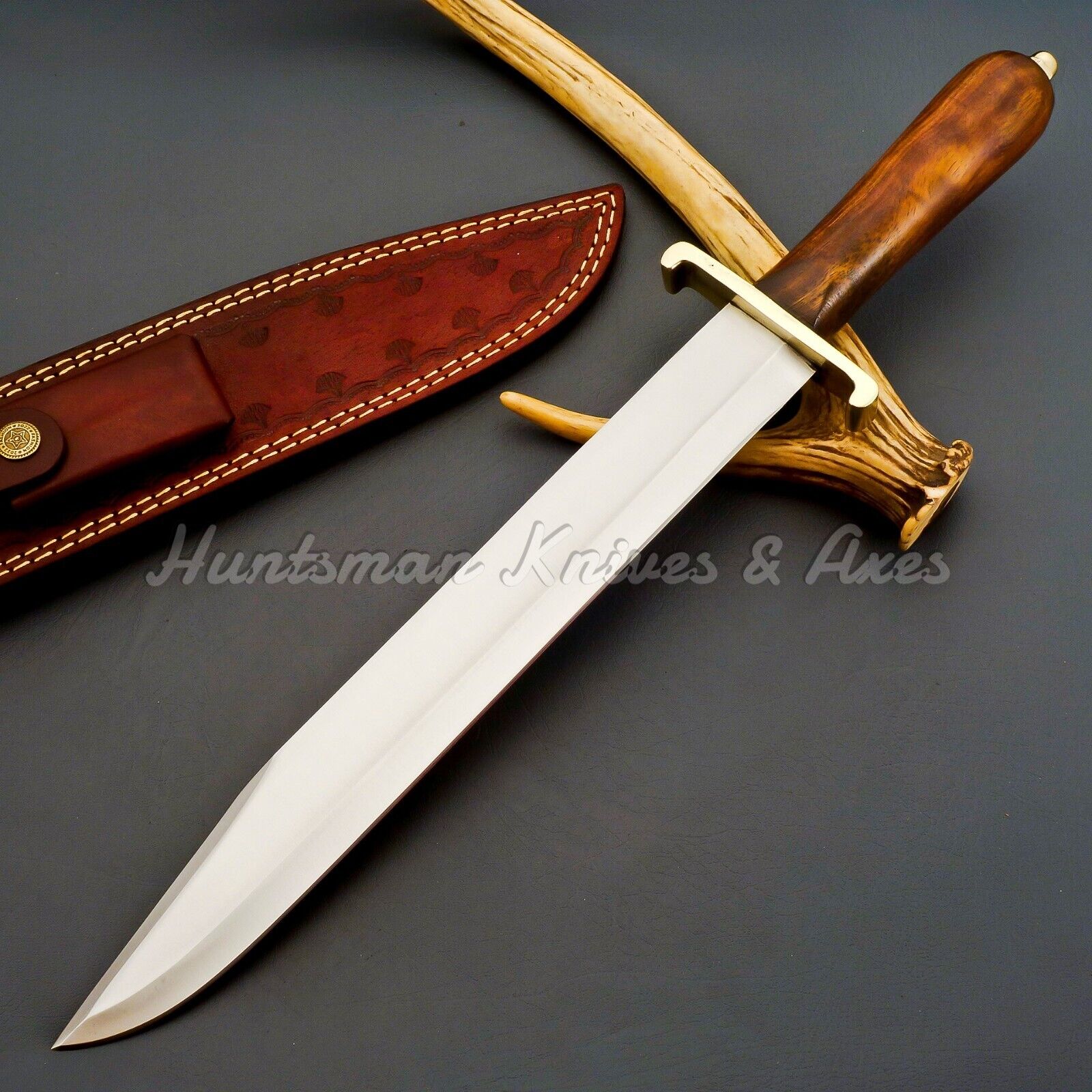 Custom Made Hand Forged Randall THORP BOWIE 13\'\' Replica with Leather Sheath