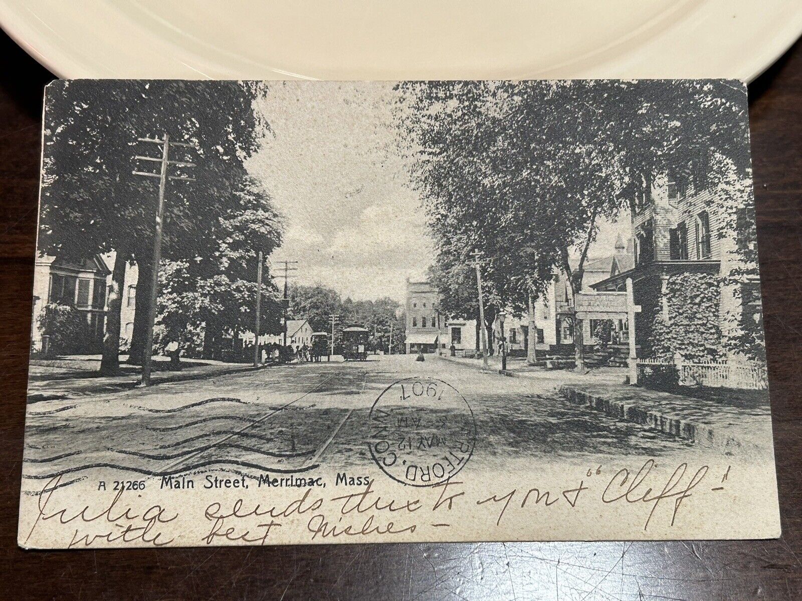 Main Street Merrimack Mass.  1907 Postcard Le