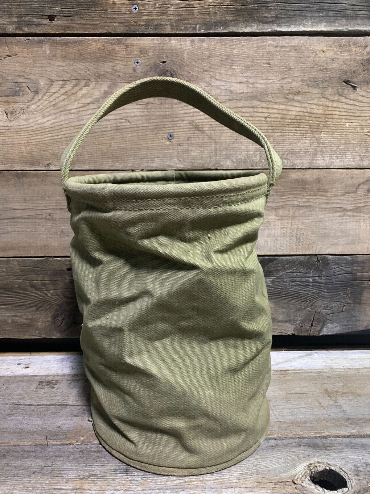 Vintage U.S. Military Collapsible Canvas Bucket