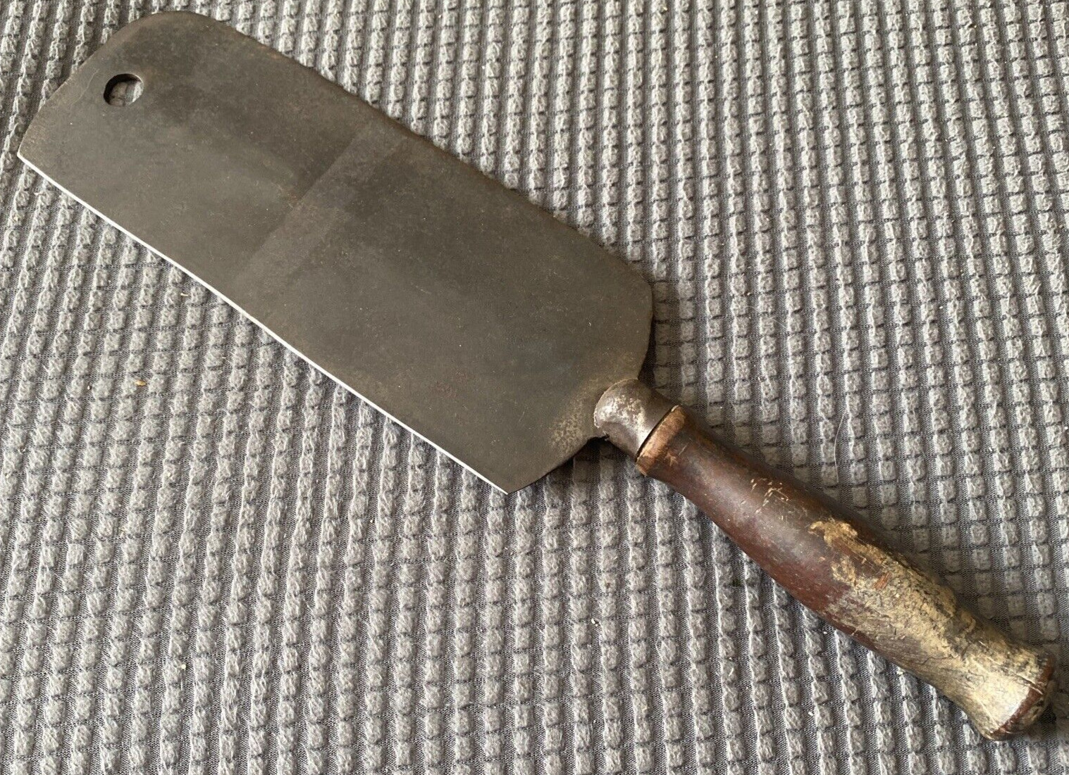 Unusual Antique Knife-Unmarked-Wide Flat Blade, Unknown Use