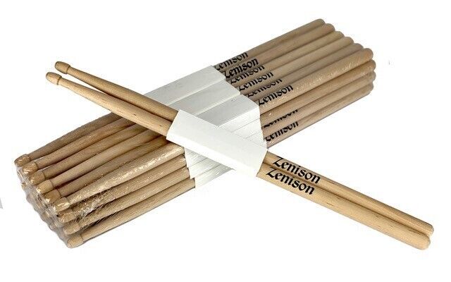 Zenison  7A Wood Tip Maple Professional Drumsticks 12 Pairs Acorn Tip