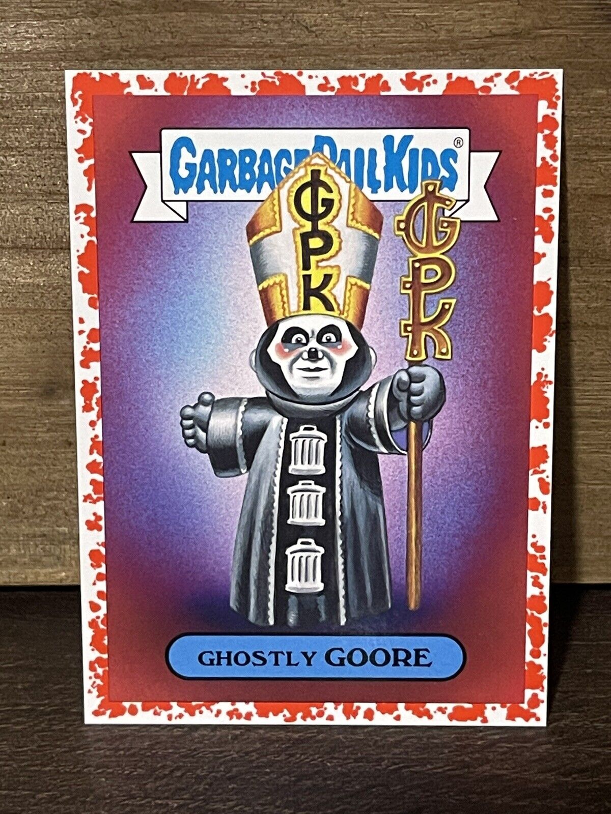 Garbage Pail Kids Battle Of The Bands Ghostly Goore Metal Card GPK 2017 Red