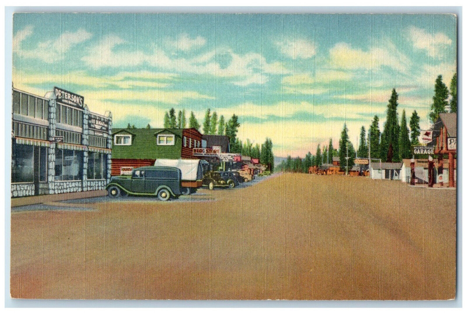 c1940's West Entrance to Yellowstone National Park Montana MT Vintage Postcard