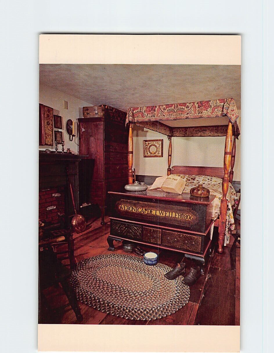 Postcard Colonial Bedroom, Merritt Museum Of Early Americana, Douglassville, PA