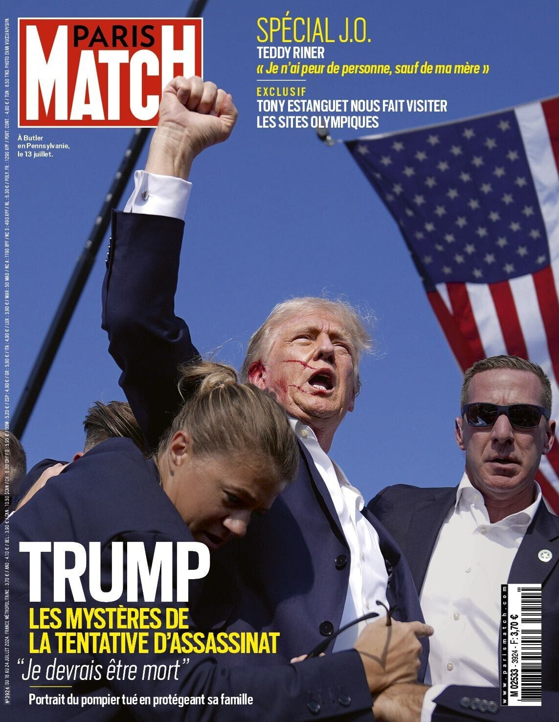 ATTACK ON DONALD TRUMP ON THE COVER OF THE FRENCH PARIS MATCH COLLECTOR ISSUE