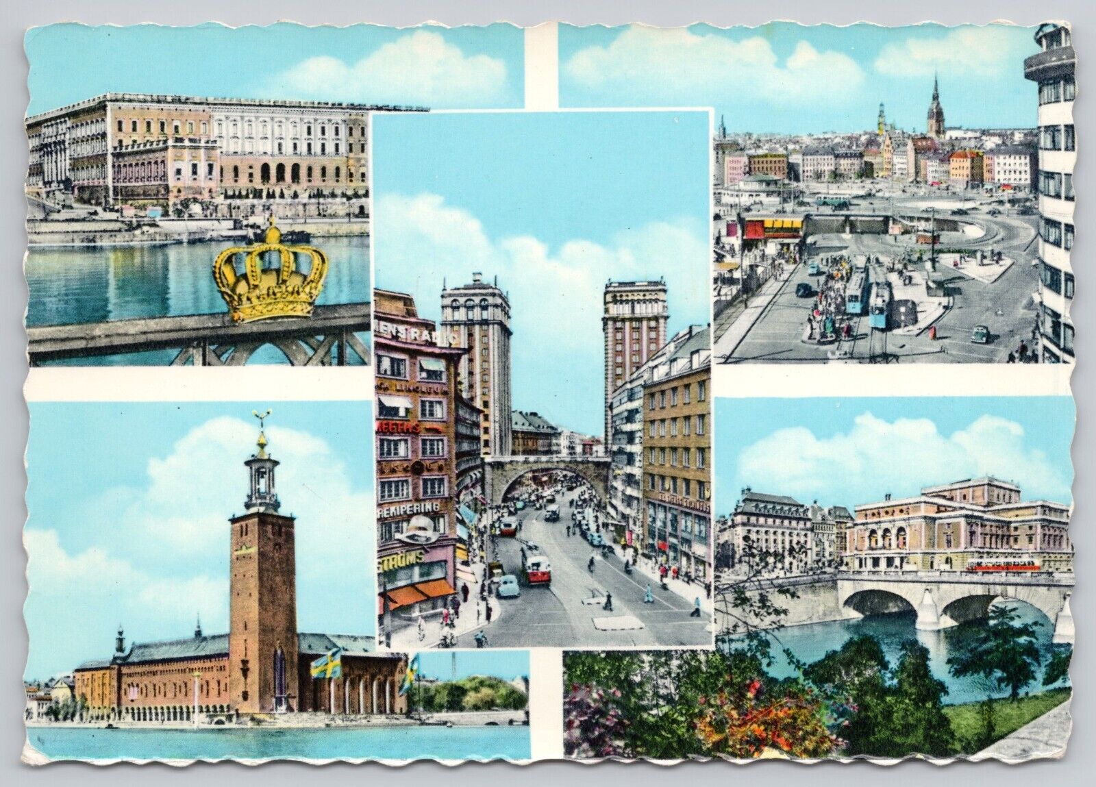 Stockholm Sweden, Landmarks, Multiview, Vintage Postcard