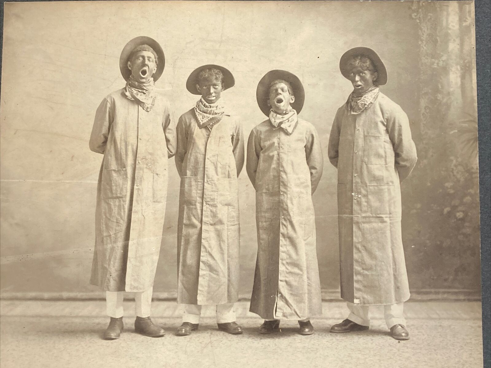 Male Quartet “Minstrel Show” 1906 Opera House 7 X 9 Sepia Photo Waterville ME