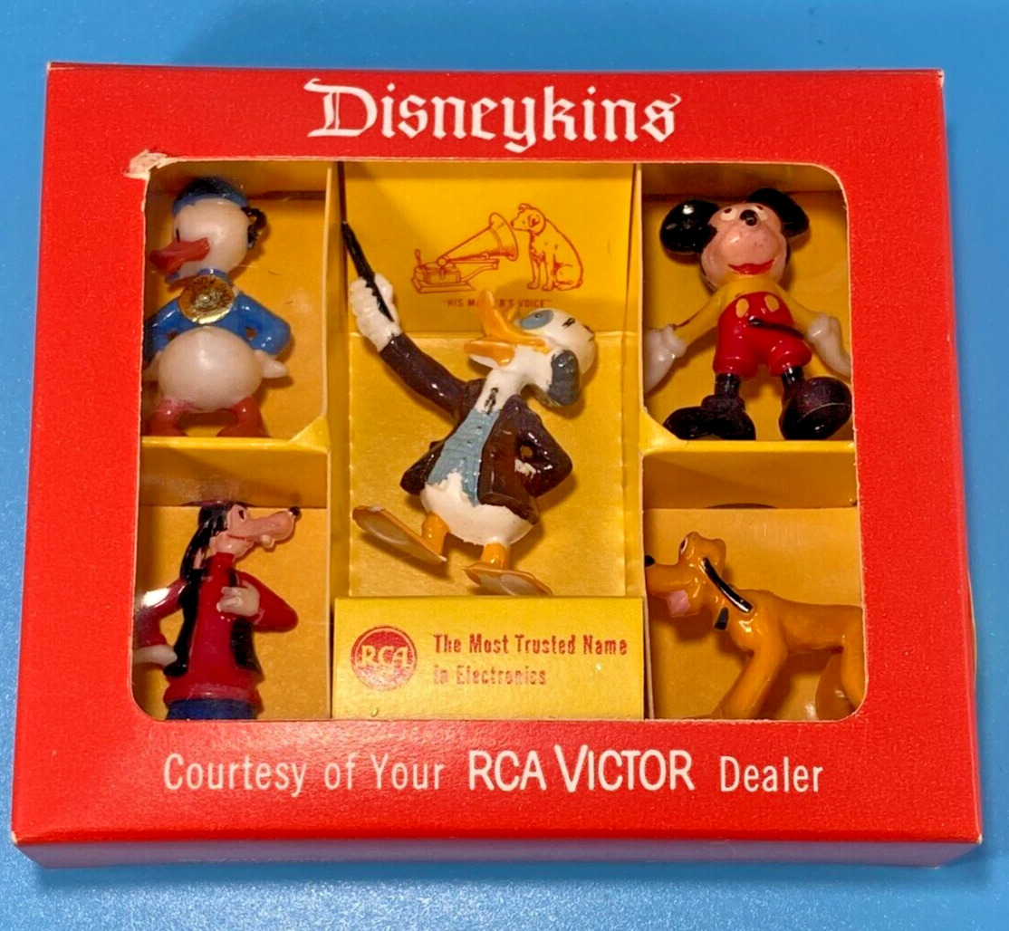 Vntg Marx Disneykins RCA Victor Promotional Premium Figures RARE Original Box