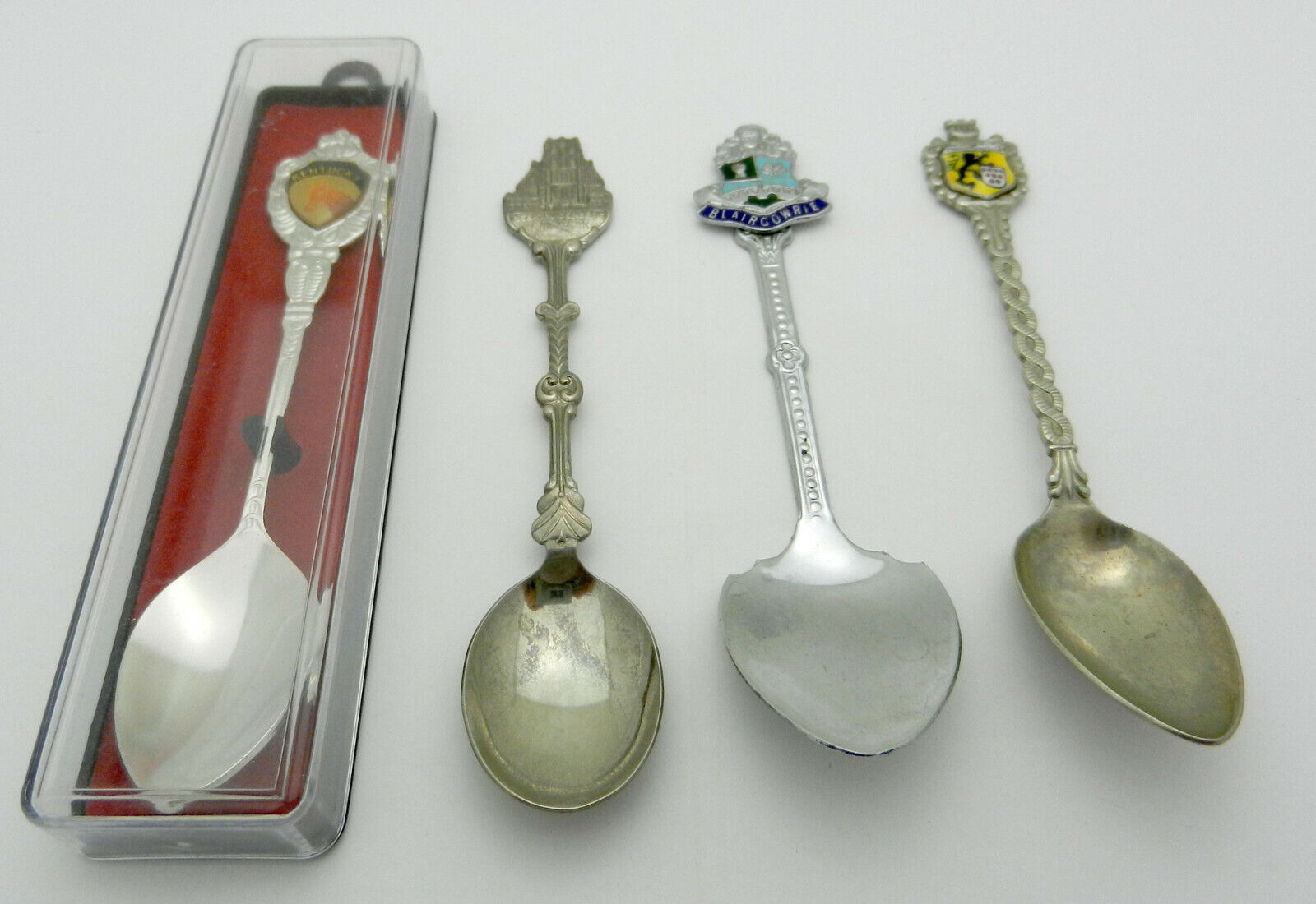 Lot of 4 Vintage Souvenir Spoons-  Kentucky (USA), Netherland, Scotland, Germany