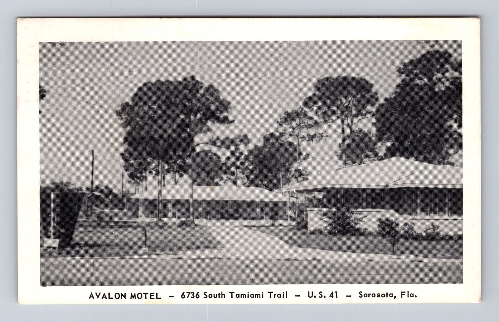 Sarasota FL-Florida, Avalon Motel, U.S. 41 Tamiami Trail, Vintage c1960 Postcard