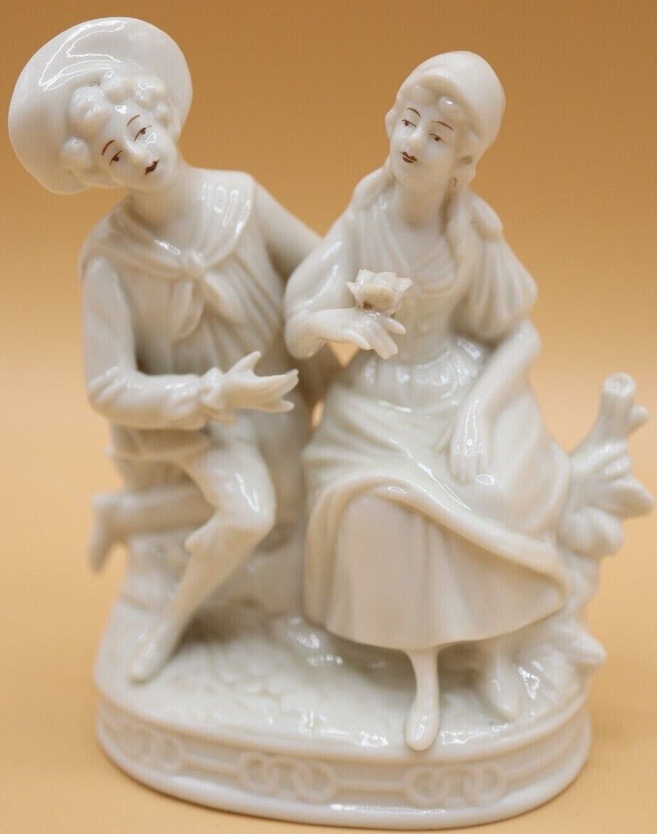 Antique German Porcelain Bisque Courting Pair Figurine 