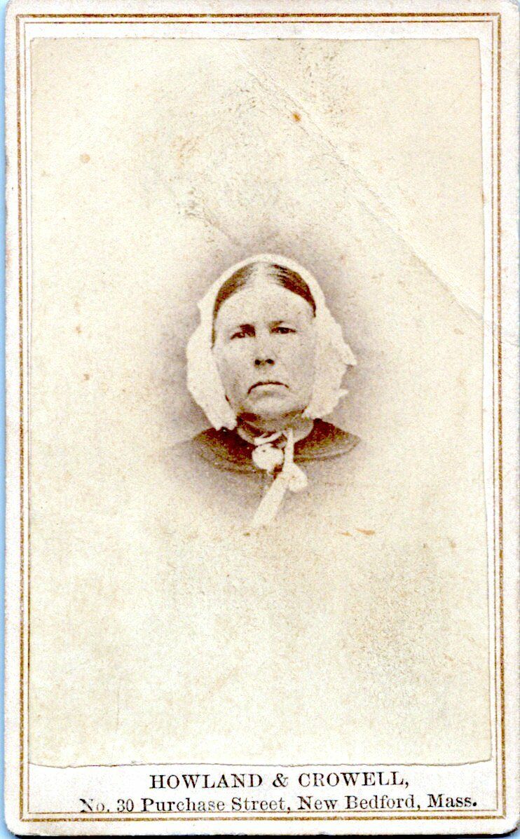 Taunton Massachusetts CDV Photo ID'd Elizabeth Heath Whitmore Old Woman 1860s A6
