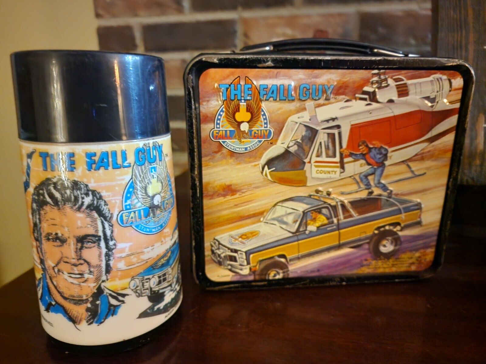 Vintage 1981 - Aladdin - Metal Lunchbox And Thermos - The Fall Guy