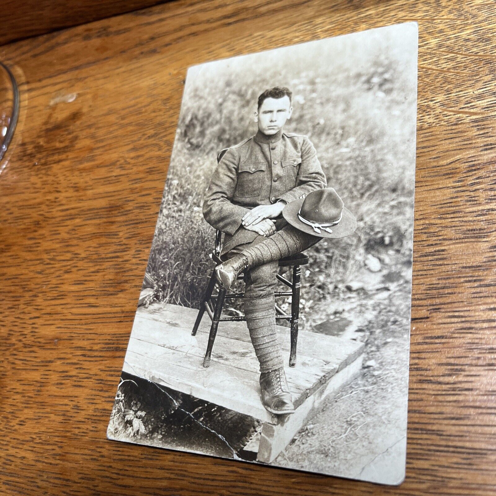 Antique RPPC Postcard WWI Military Soldier Young Man Circa 1910s