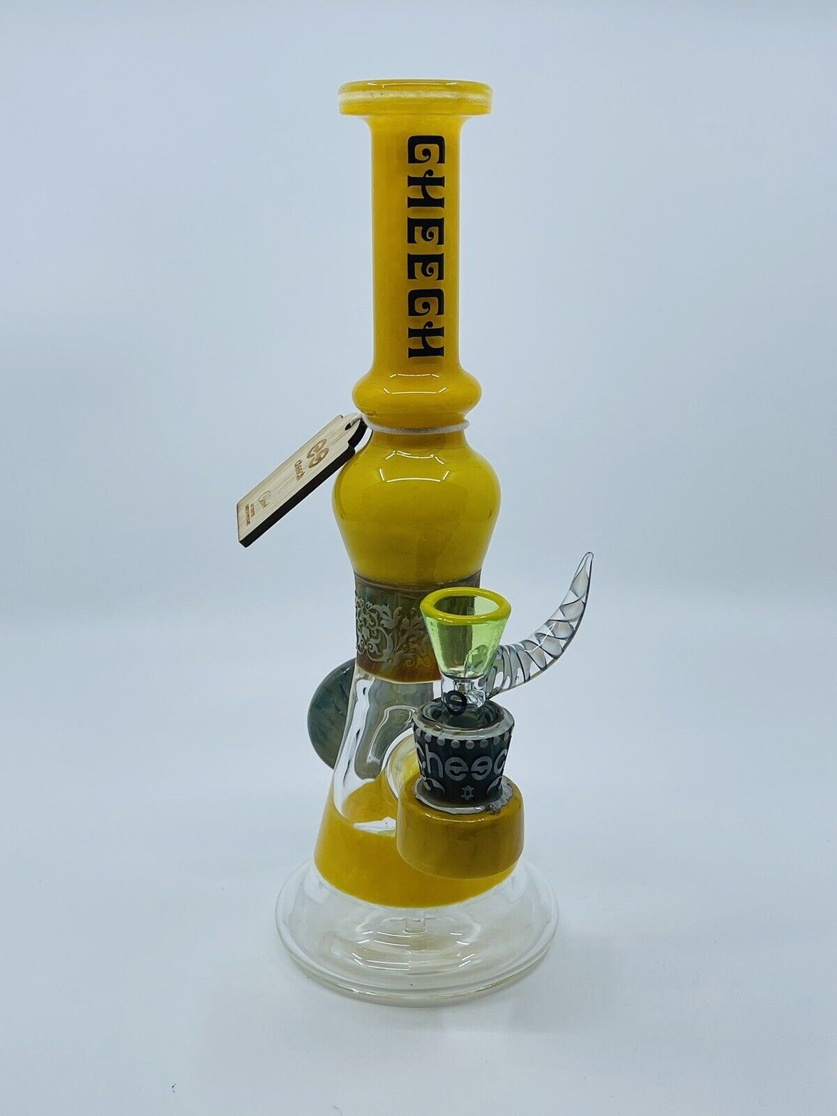 TALL Cheech™ 10” THICK YellowCrystal Recycler BONG Glass Water Pipe Hookah *USA*