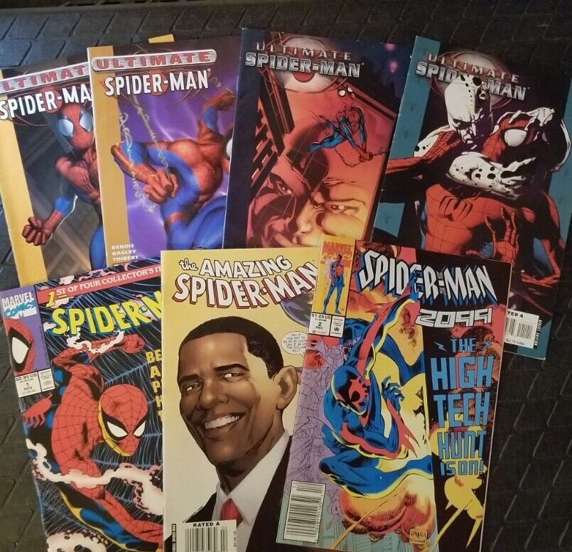 Lot of 7 Marvel Comic Books Starring Spider-Man Ultimate Amazing Spiderman 2099