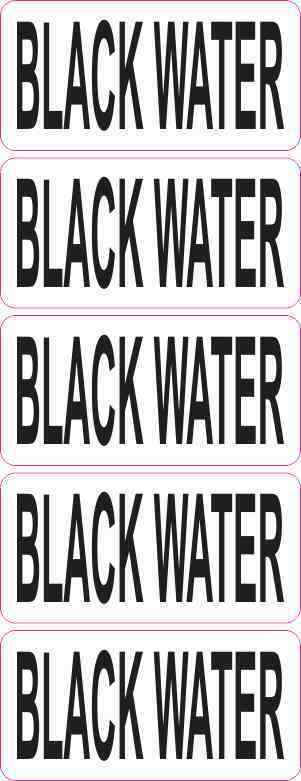 [5X] 2x1 Clear Black Water Stickers Vinyl RV Trailer Holding Tank Labels Decals