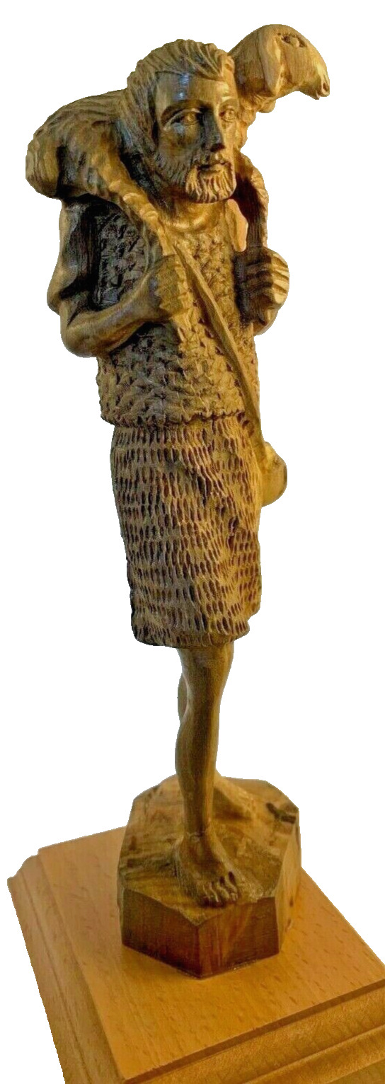 Olive Wood hand carved figure Tender Shepherd  1988