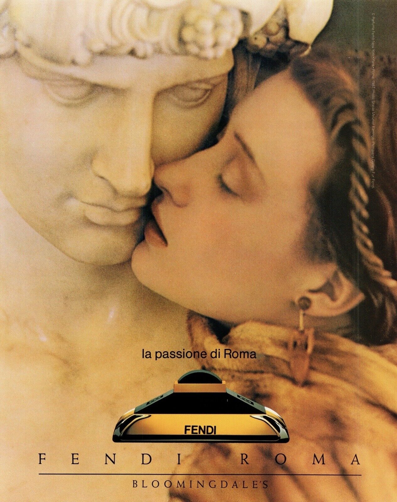 1987~Fendi Roma Perfume~Bloomingdales~Sensual~Vintage 80s Print Advertisement Ad