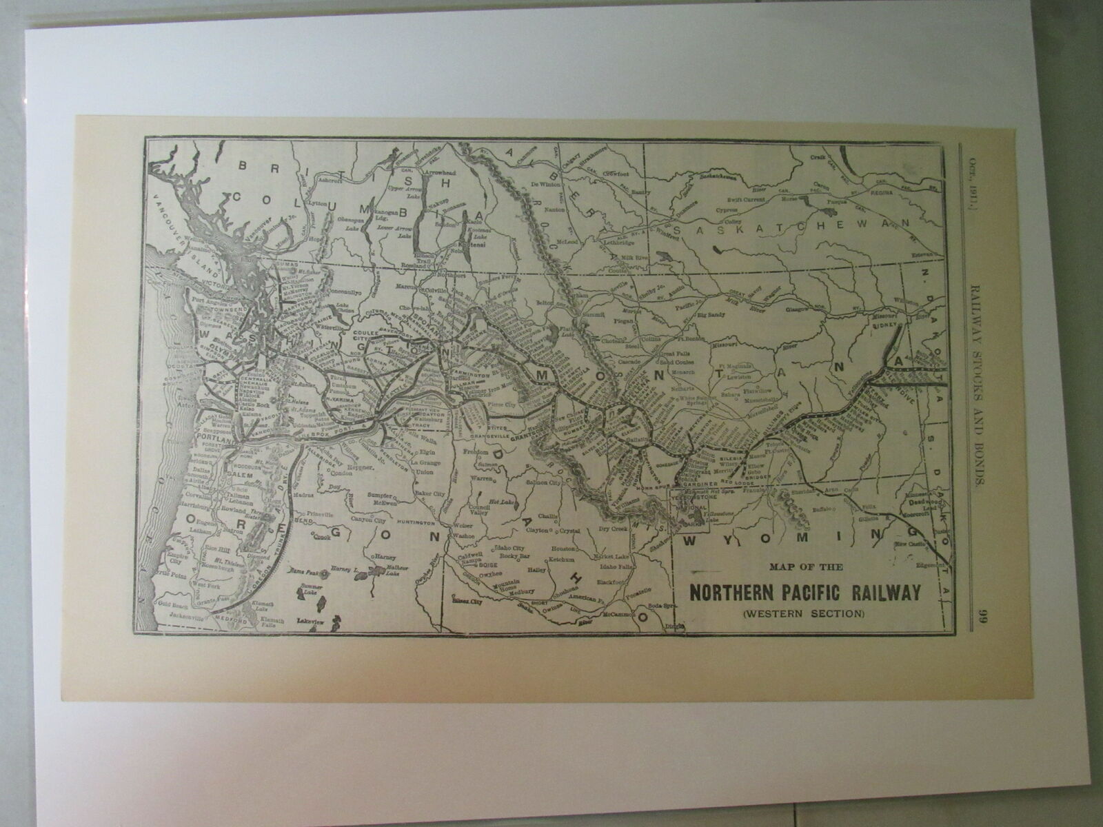 Original map of the Northern Pacific Railway (Western Section) ~ 1911