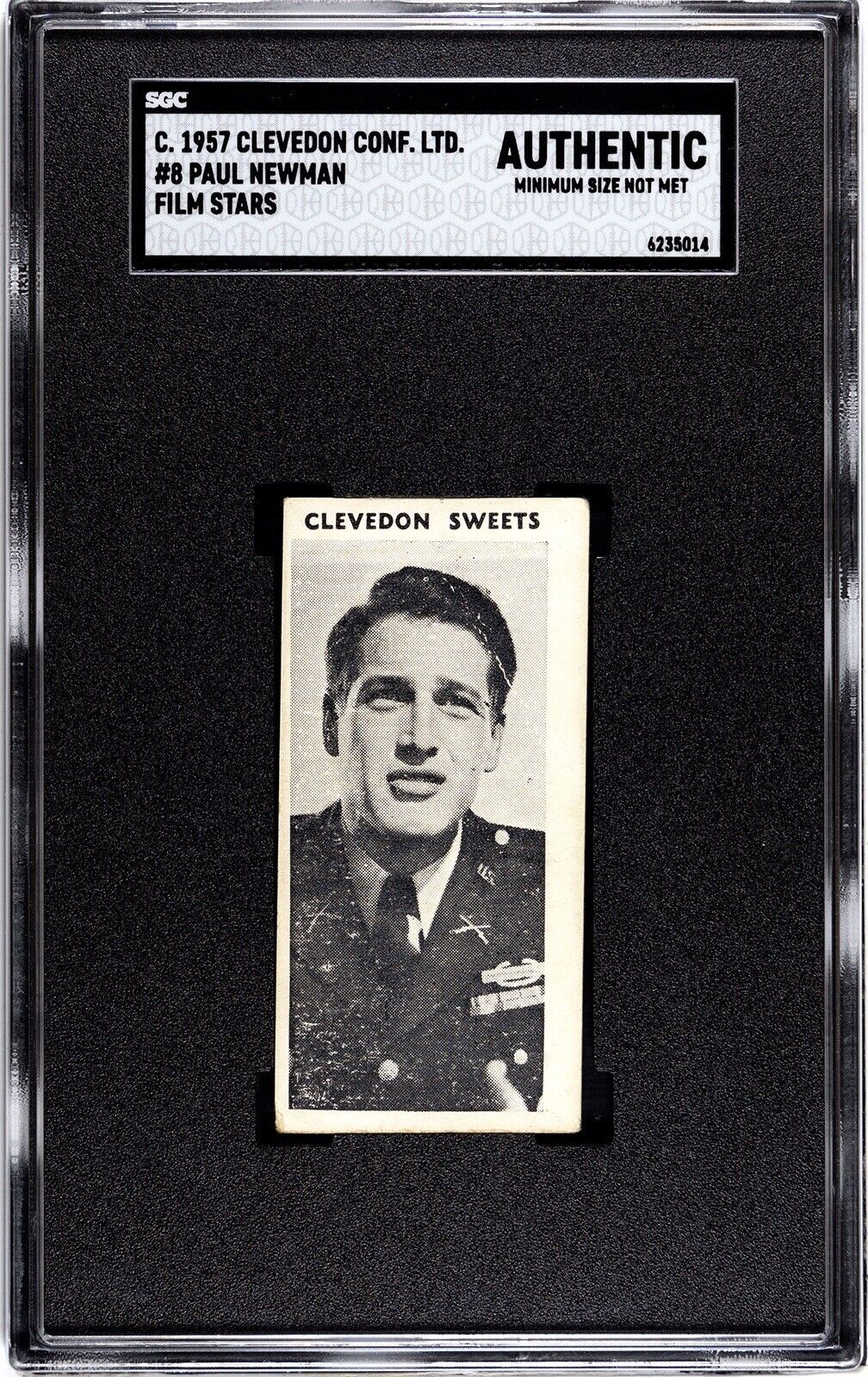 C. 1957 Clevedon Sweets PAUL NEWMAN Film Stars #8 Confectionery SGC AUTHENTIC