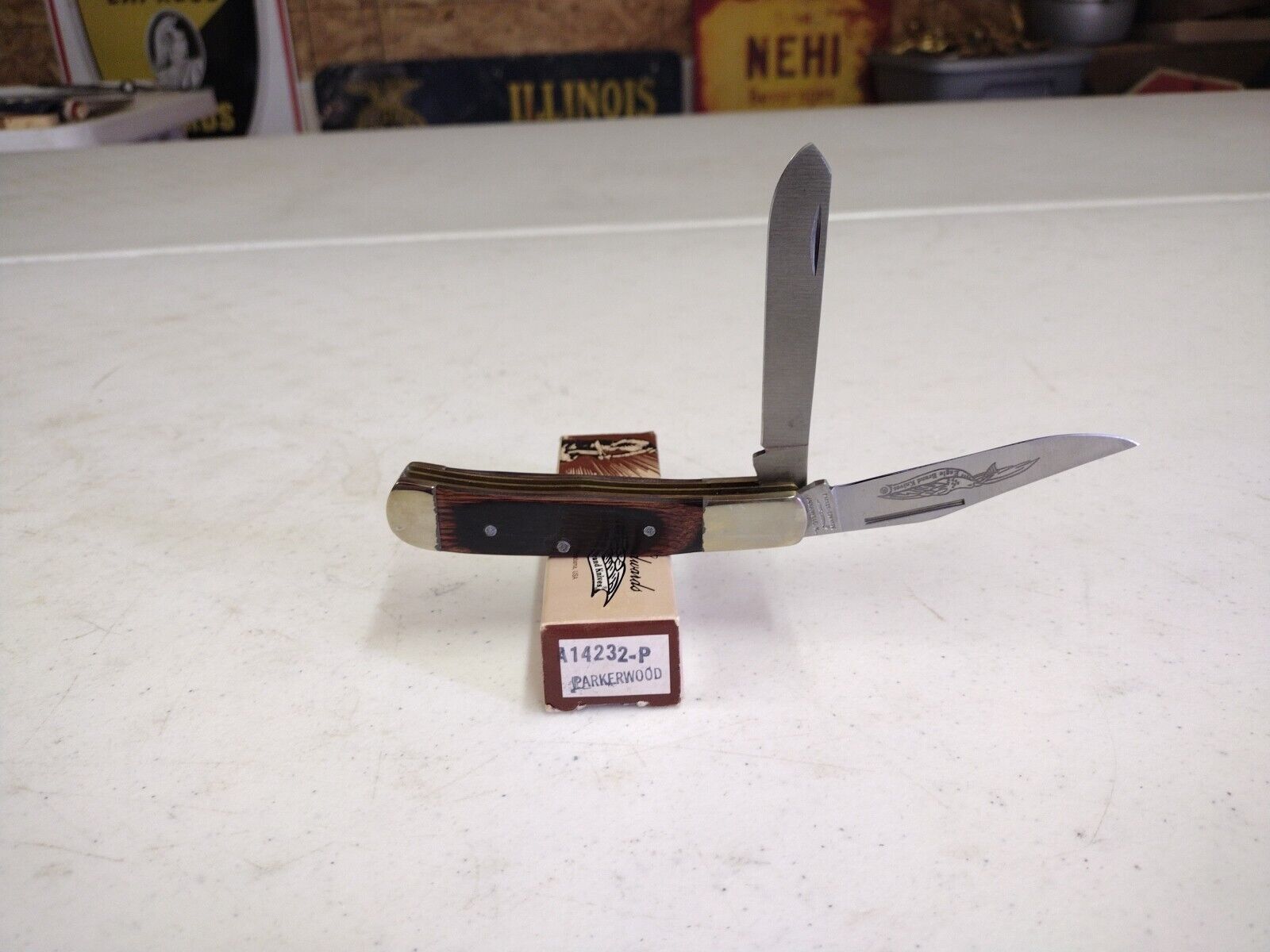 Vintage Parker Edwards A14232P Trapper 2 Blade Folding Knife W/ Box
