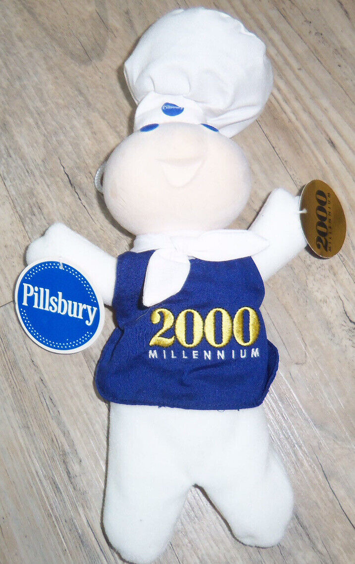 2000 Millennium Pillsbury Doughboy 9” Beanie Bean Bag Plush Toy Doll W/Tags