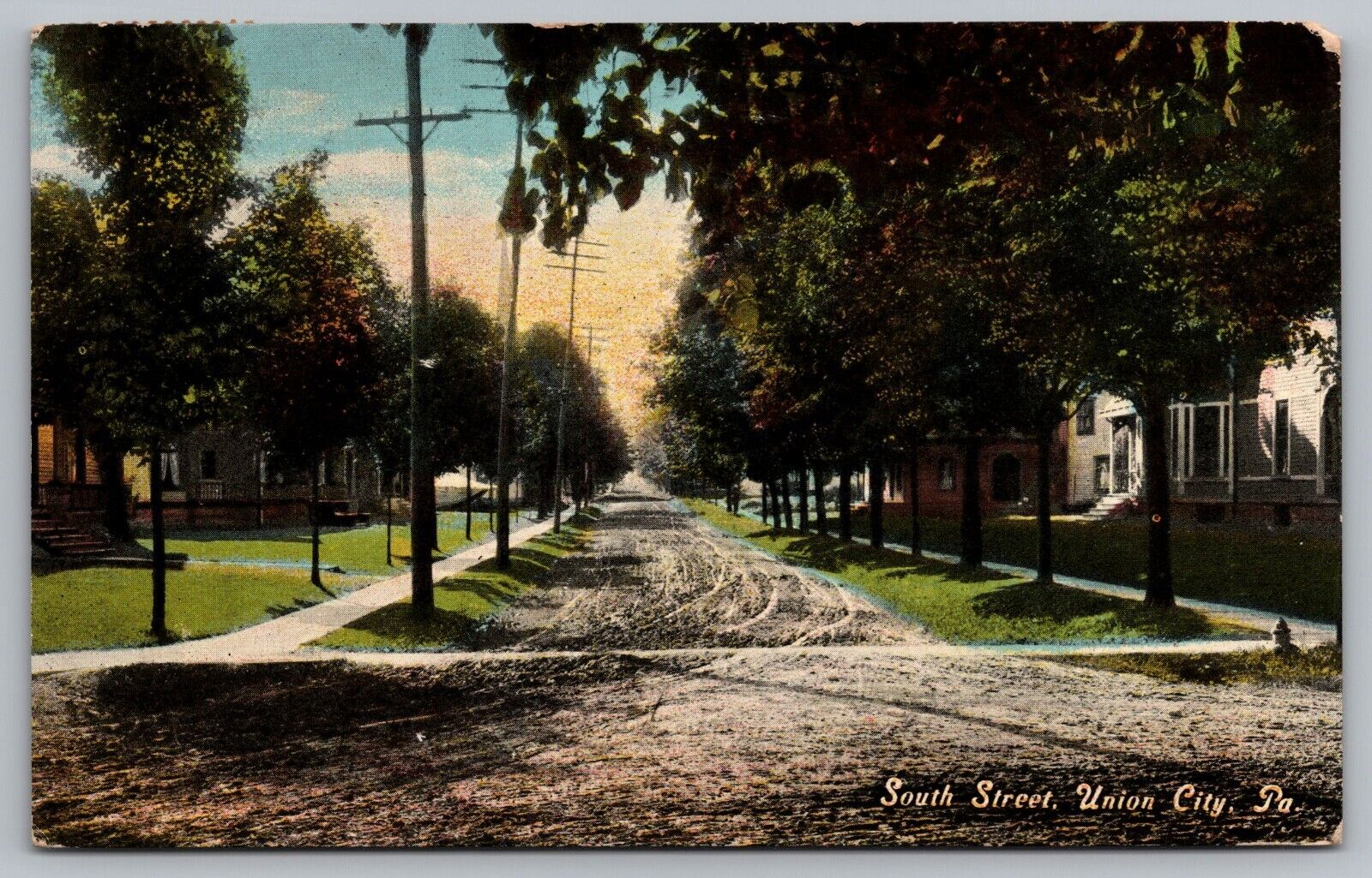 Postcard South Street Union City PA Pennsylvania