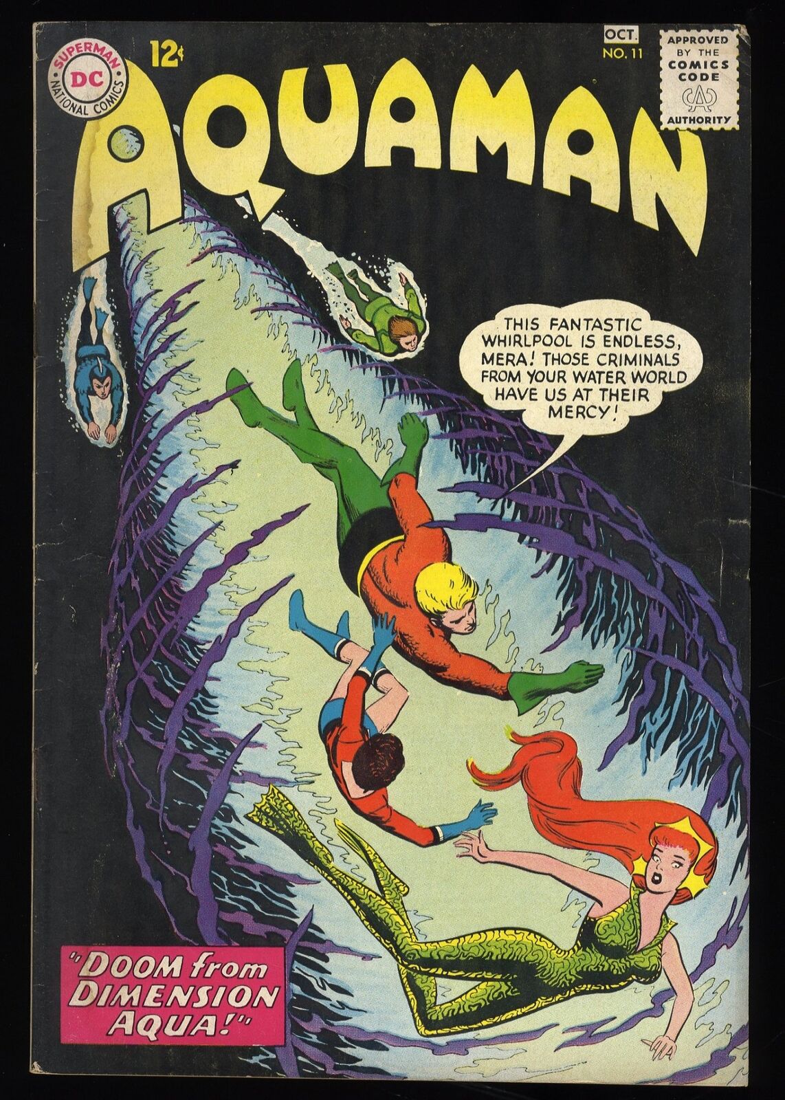 Aquaman #11 VG 4.0 1st Appearance of Mera Nick Cardy Cover DC Comics 1963