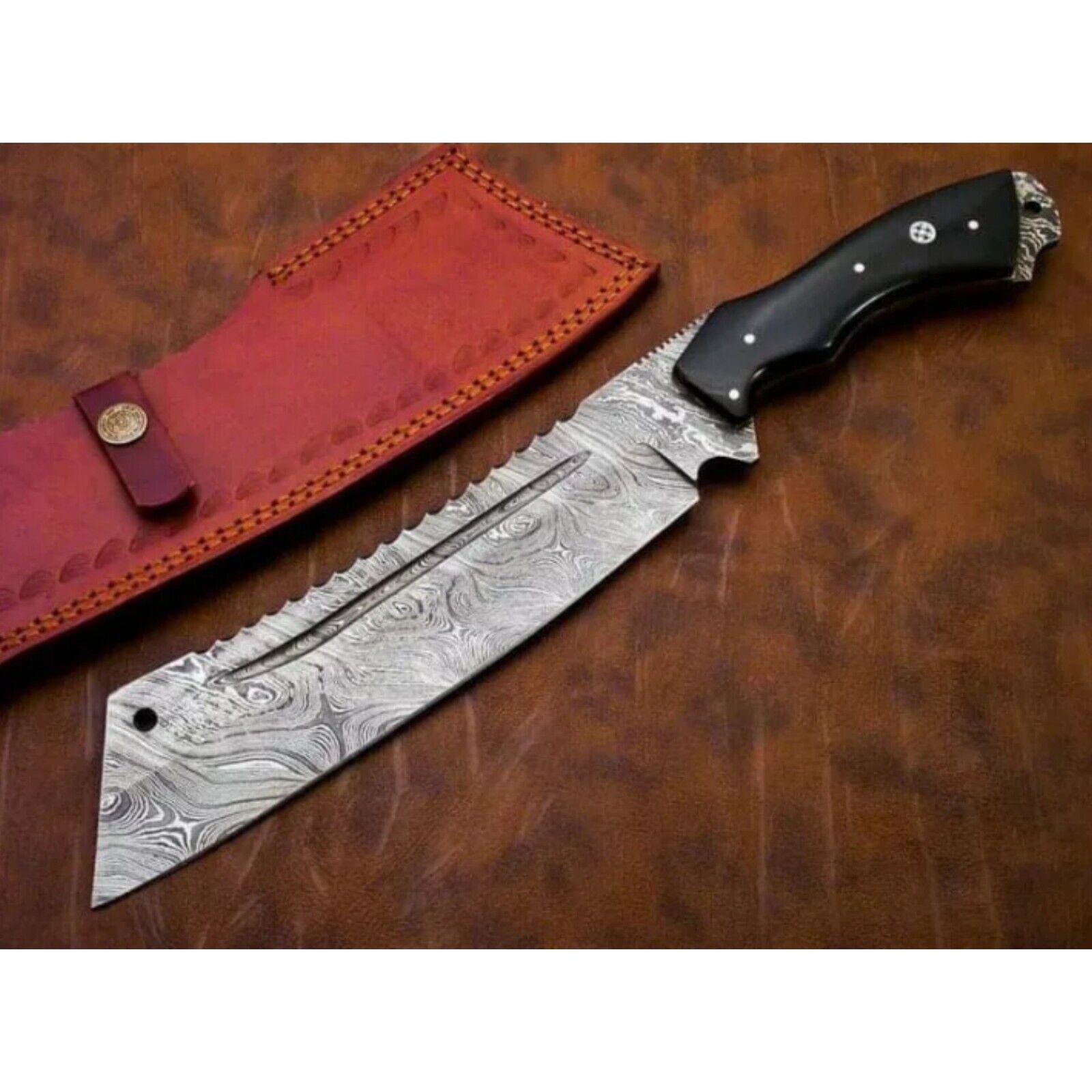 Custom Handmade Damascus Steel Blade Parang Machete Knife| Hunting Knife Camping