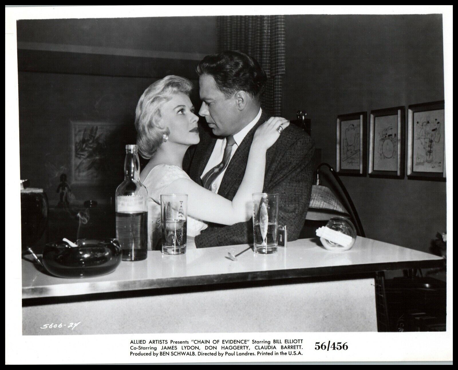 Tina Carver + Bill Elliott in Chain of Evidence (1956) ORIGINAL PHOTO M 65