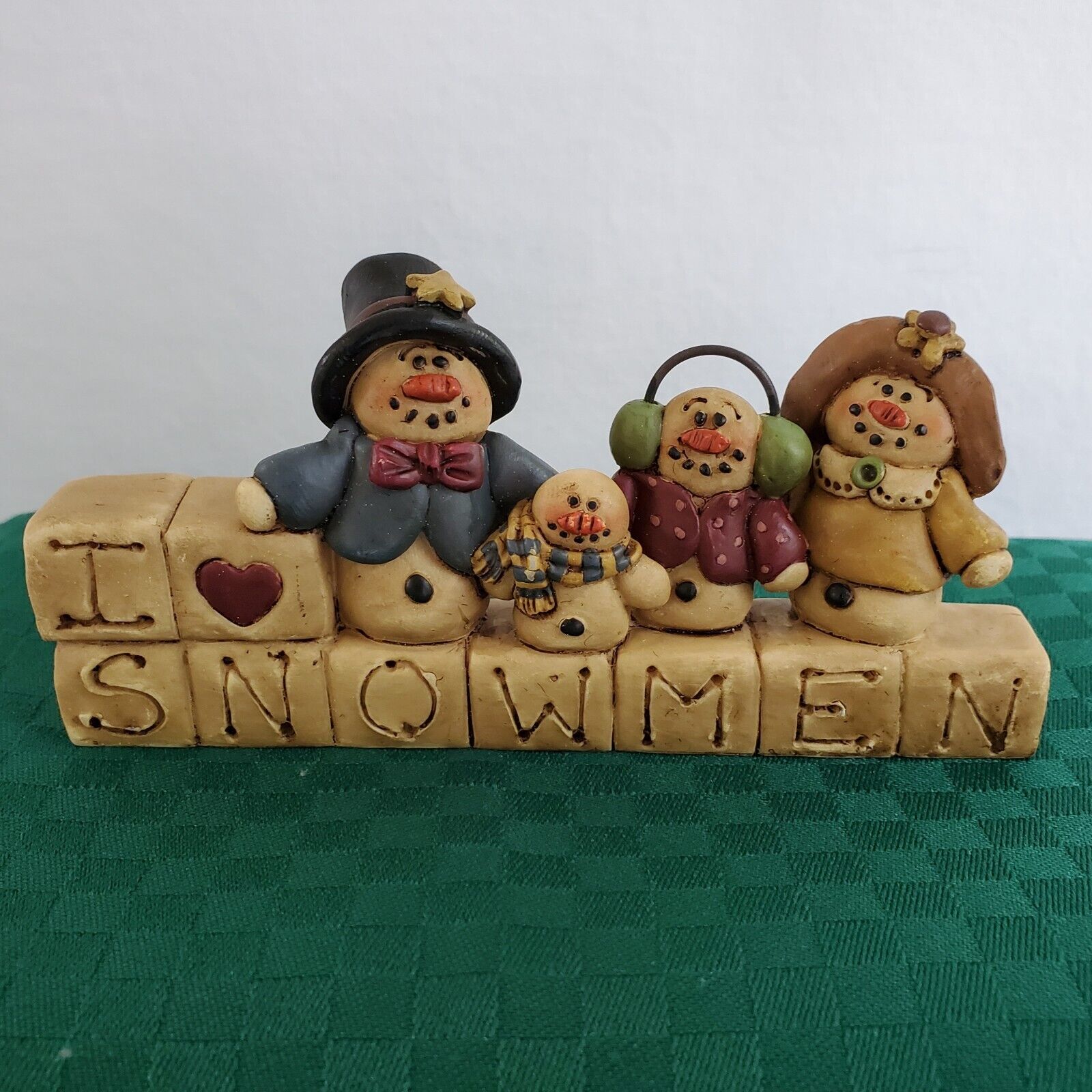 Suzi Skoglund I Love Snowmen Figurine Shelf Mantle Table Resin Snowman Family