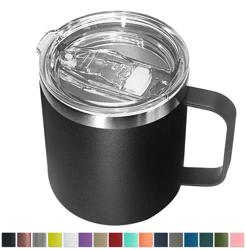 Bulk 14oz Coffee Mug Slider Lid Stainless Steel Vacuum Double Wall Insulation 
